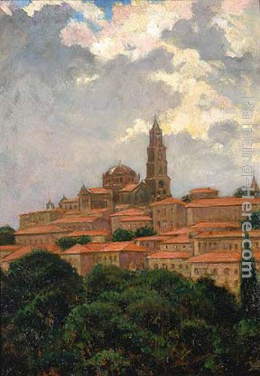 Cathedral at le Puy painting - James Carroll Beckwith Cathedral at le Puy art painting